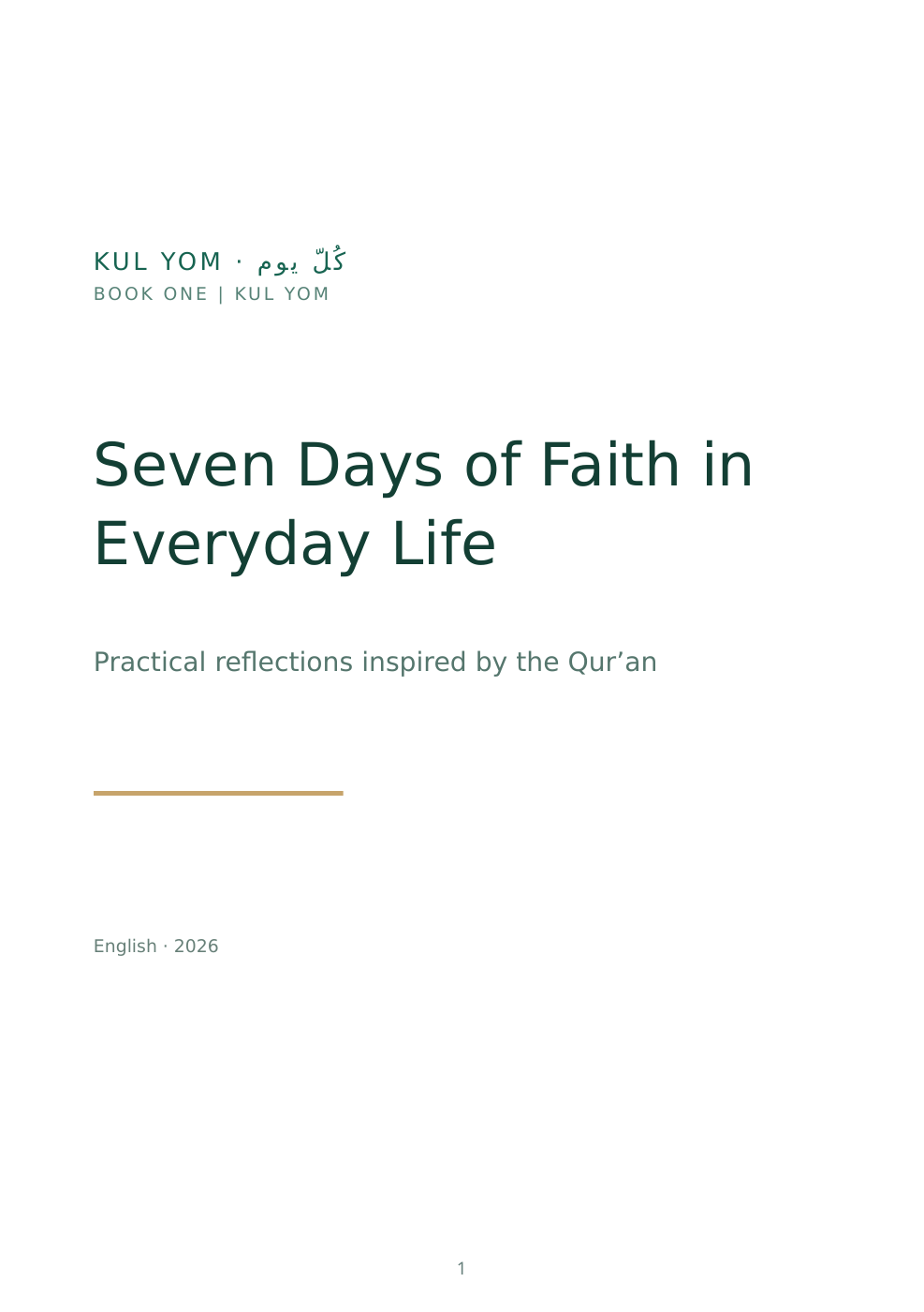 Cover of Seven Days of Faith in Everyday Life